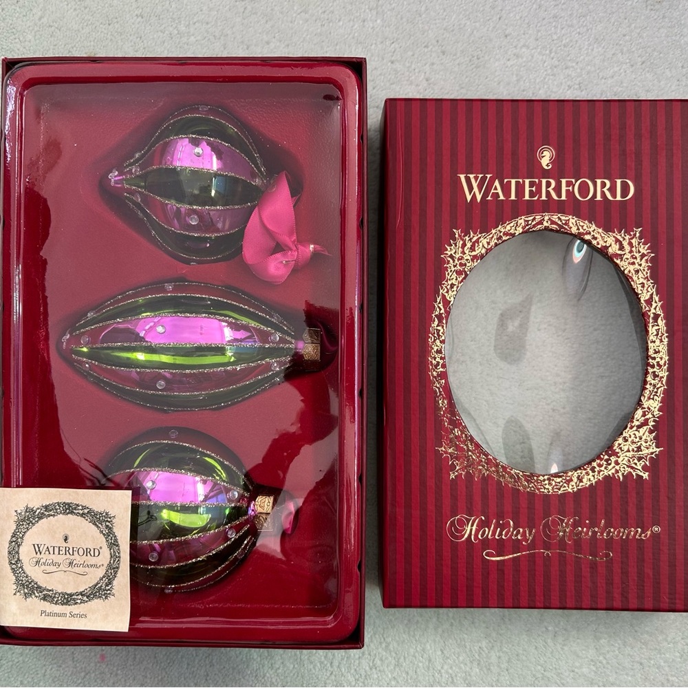 🎃Fall Sale🎃 Waterford🎄Ornaments with Crystals (set of 3, NIB)